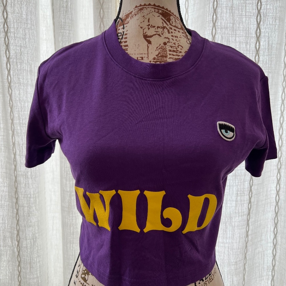 Chiara Ferragni cropped embroidered tee